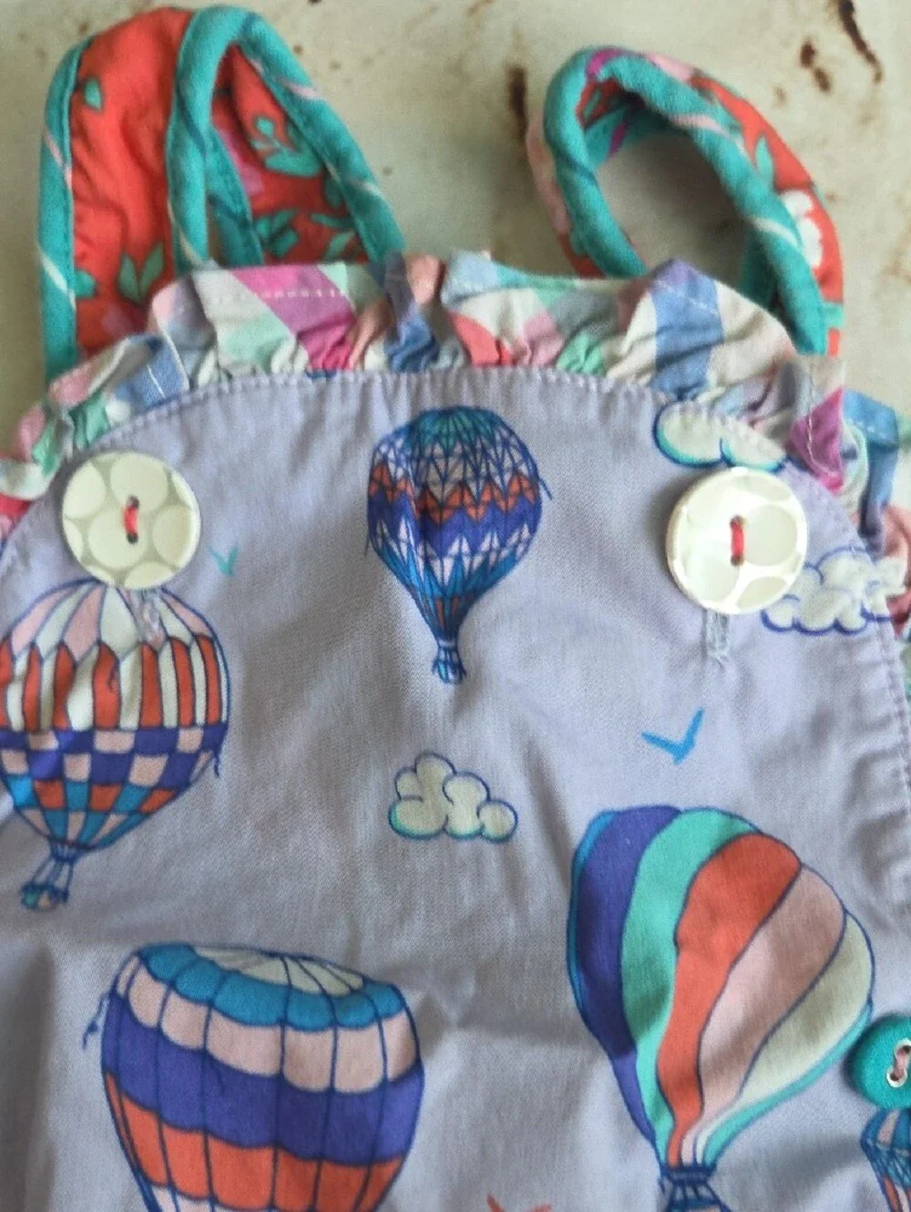 Wildflowers Lavender Hot Air Balloon Ruffle One-Piece
